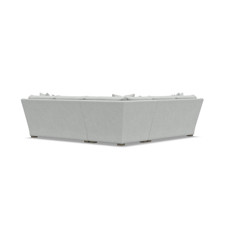 Bernhardt Ventura 3-Piece Fabric Sectional, 34.5" H x 107.5" W x 107.5" D, Symmetrical, Light Gray Polyester Blend