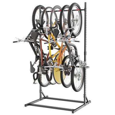 Support de rangement pour vélo autoportant - système de crochet réglable, pouvant supporter jusqu'à 400 lb, 80,3 pouces de haut, matériau de peinture en fer et mat, solution de rangement pour garage