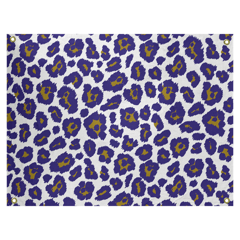 Tapisserie de football en polyester Baltimore, Blanc / Mauve / Jaune, H 50 po x l 59 po
