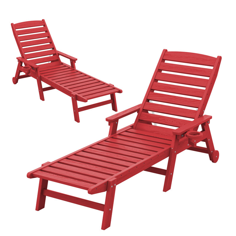 Chaise longue d'extérieur Swann, Rouge