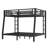 Metal Full XL Over Queen Bunk Bed for Teens & Adults, Space-Saving Design, No Box Spring Needed, Black Frame