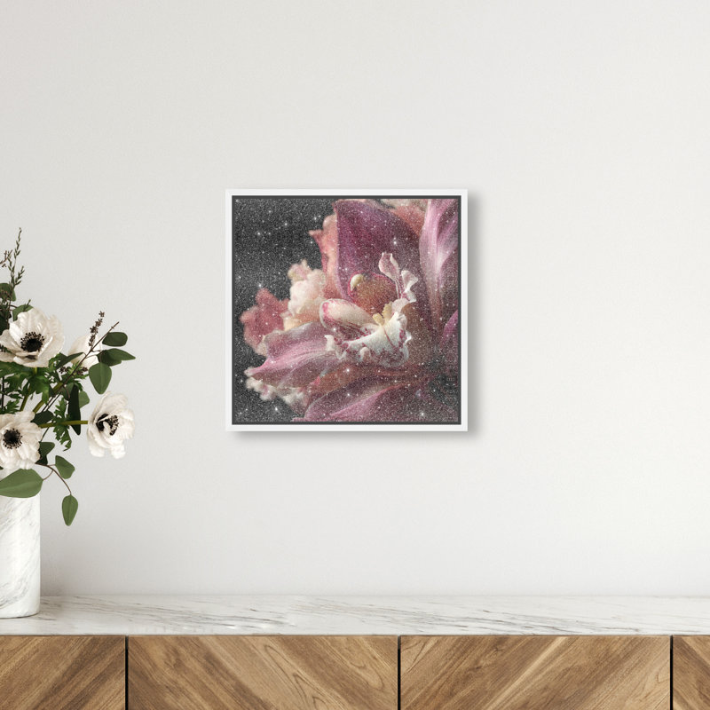 Velvet Labellum Print by Oliver Gal, 13"H x 13"W, White Floater Frame