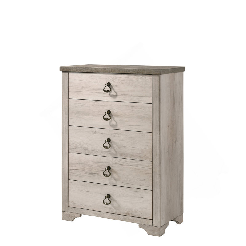Commode à 5 tiroirs en bois flotté de style chalet vieilli 1Pc