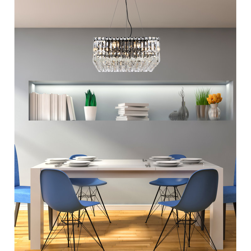 Lustre 20 pouces en cristal noir, 12 lumières