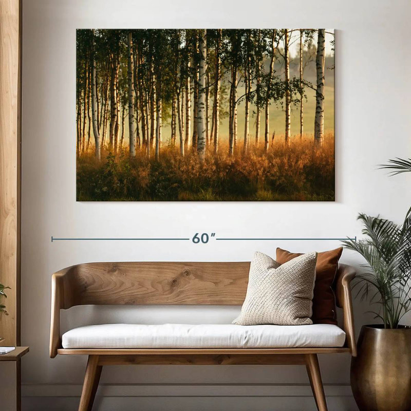 Forêt de bouleaux Harnek Grassy, H 34 po x l 51 po