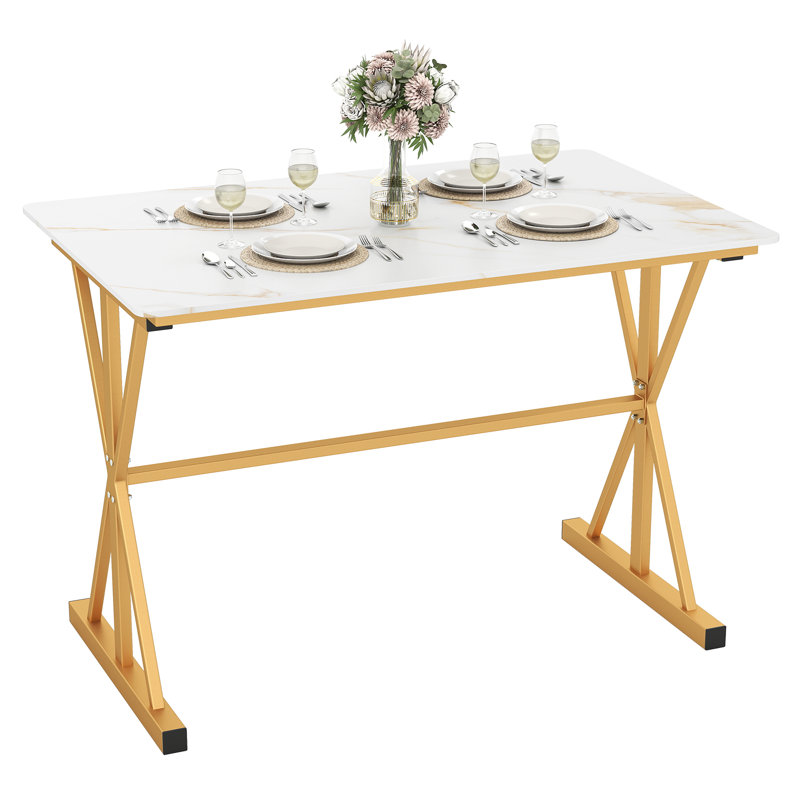 Metal Base Dining Table