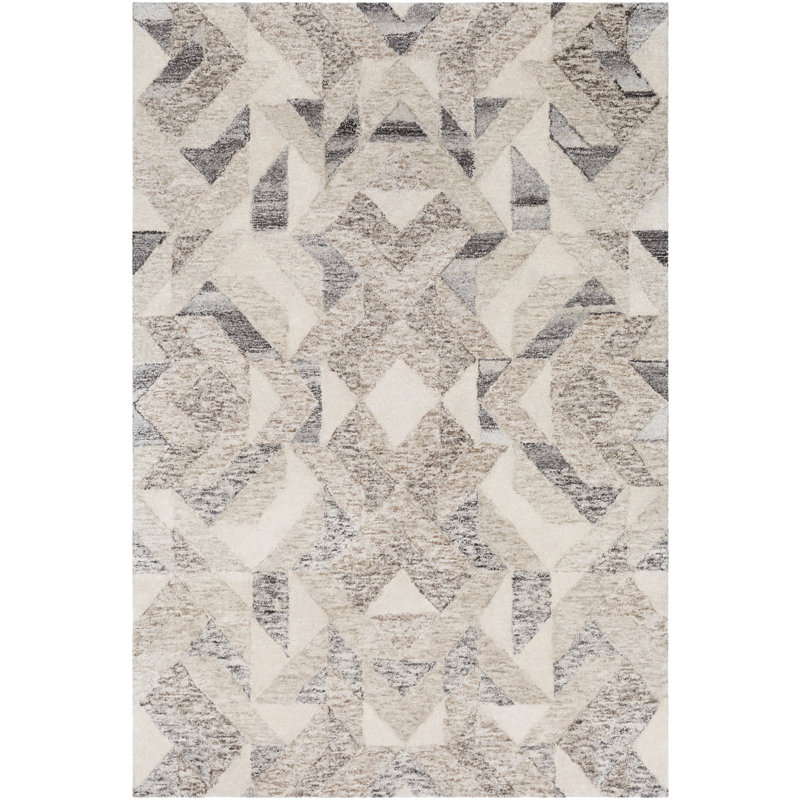 Chaput Hand Tufted Geometric Indoor Rug, Rectangle 2' x 3'