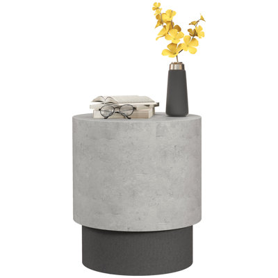 Concrete-Looking Plant Stand, Gray - Round, 4 Adjustable Feet, Lightweight, For Indoor & Outdoor, 198 Lbs Load Capacity Console Table, Round Outdoor Spaces,