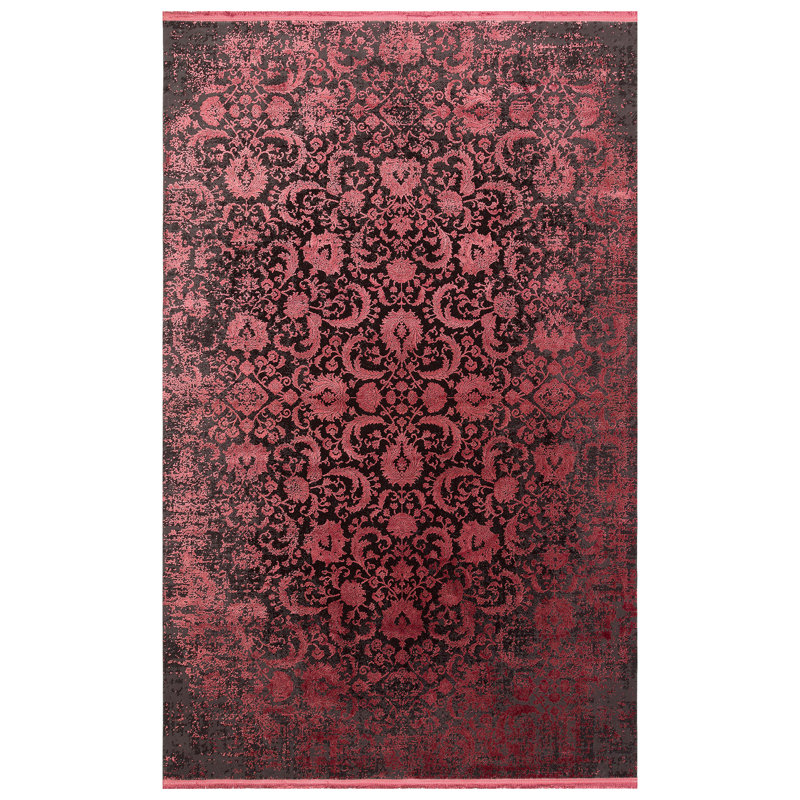 Tapis luxueux, 6,6 x 9,5 pi, 100% viscose / acrylique, hauteur des poils de 0,2 po | Tissé à la machine, 2 200 g / m², 1 200 000 points de tissage | Facile à nettoyer avec l'aspirateur et le détachant, parfait pour le décor du salon et de la chambre à coucher