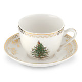 Spode Christmas Tree Gold Teacup & Saucer Set