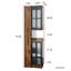 Vitrine 70 po avec 4 portes en verre et une étagère de rangement coulissante multifonctionnelle à plusieurs niveaux, des armoires de rangement avec lumières DEL réglables, des armoires en porcelaine pour les salons, les bureaux et les salles à manger, noyer