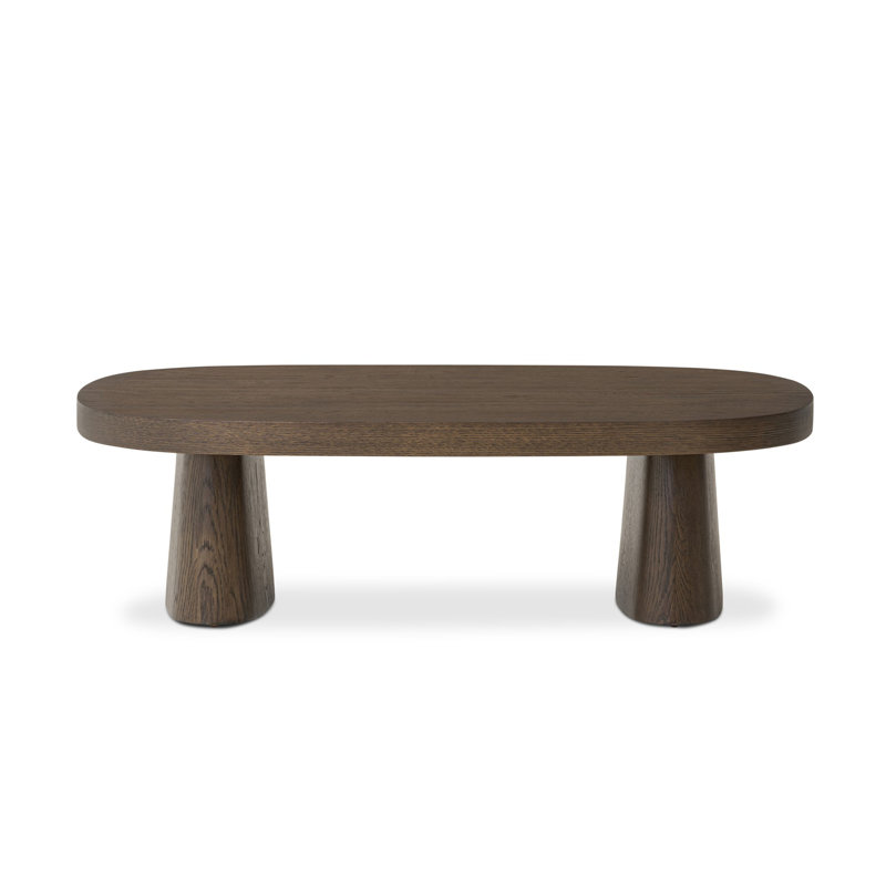 Table basse Mallie - Placage de chêne brun rustique