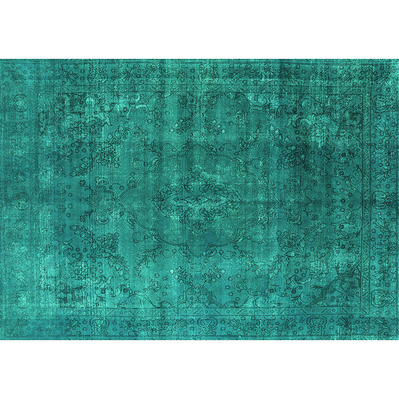 Marpet Oriental Machine Woven Polyester/Chenille Area Rug in Teal, Rectangle 2' x 3'