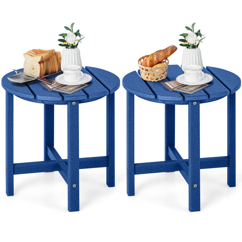 High-Density Polyethylene (HDPE) Round Side Table, 2, Blue