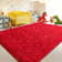 Red Shag Area Rugs for Living Room, Non-Slip Indoor Modern Plush Shag Carpets