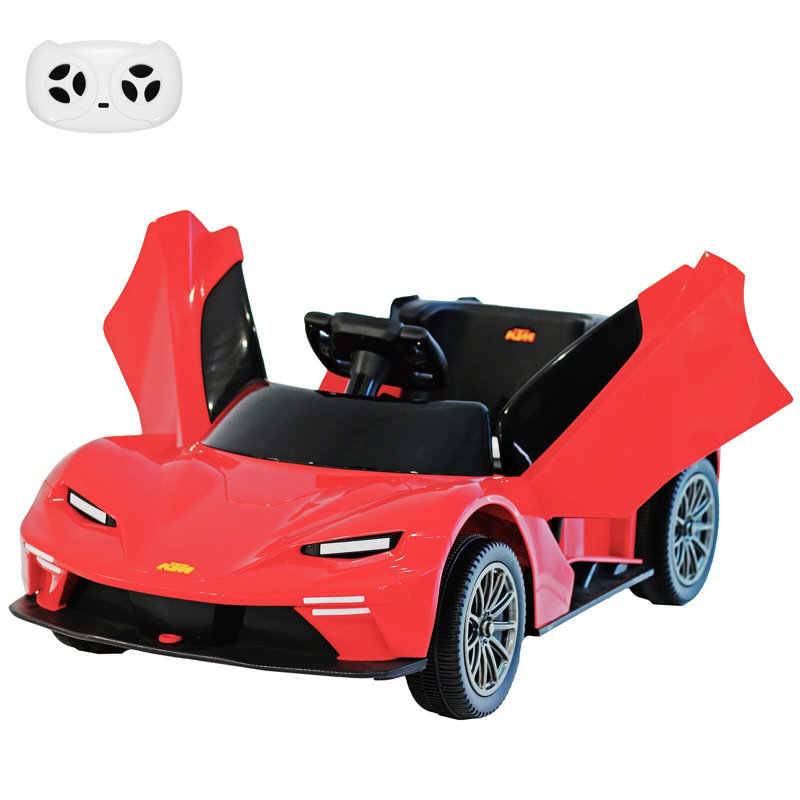 Red 12V Electric Ride-On Truck with LED Lights and MP3 Player