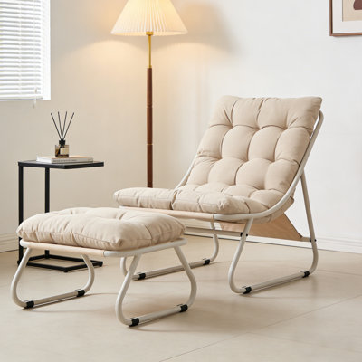 Chaise longue d'extérieur avec repose-pieds inclinable réglable pour le jardin