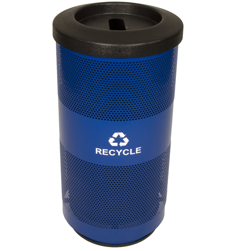 Poubelle de recyclage 20 gallons Metal Recycling, Plat