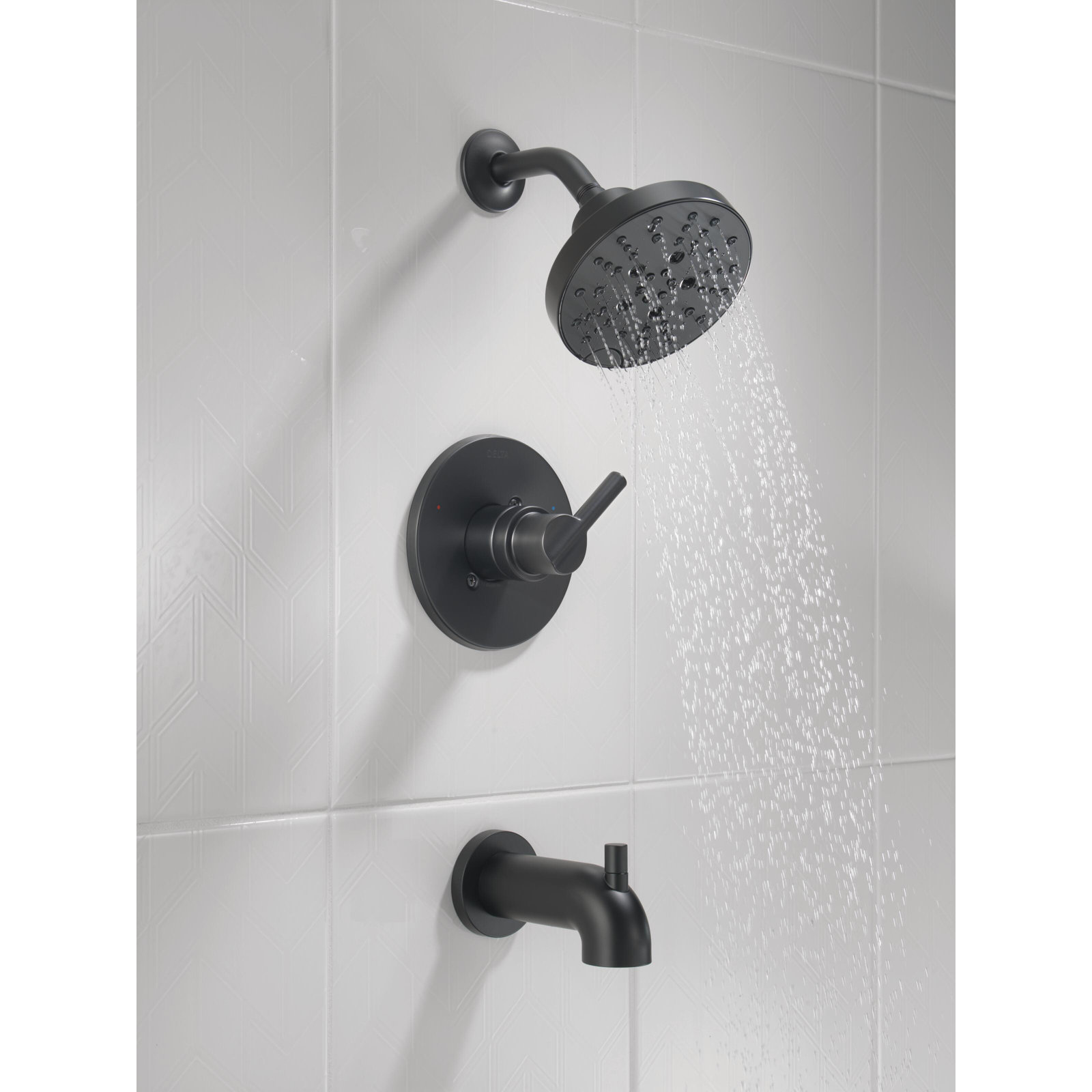 Nicoli Single-Function Tub Shower Faucet Set, Shower Trim Kit with H2Okinetic Shower Head and Valve, Matte Black