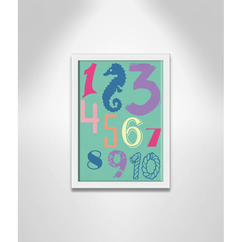 Décoration murale 123 pour enfants, H 14 po x l 11 po x P 1,19 po, Encadré de boîte blanc
