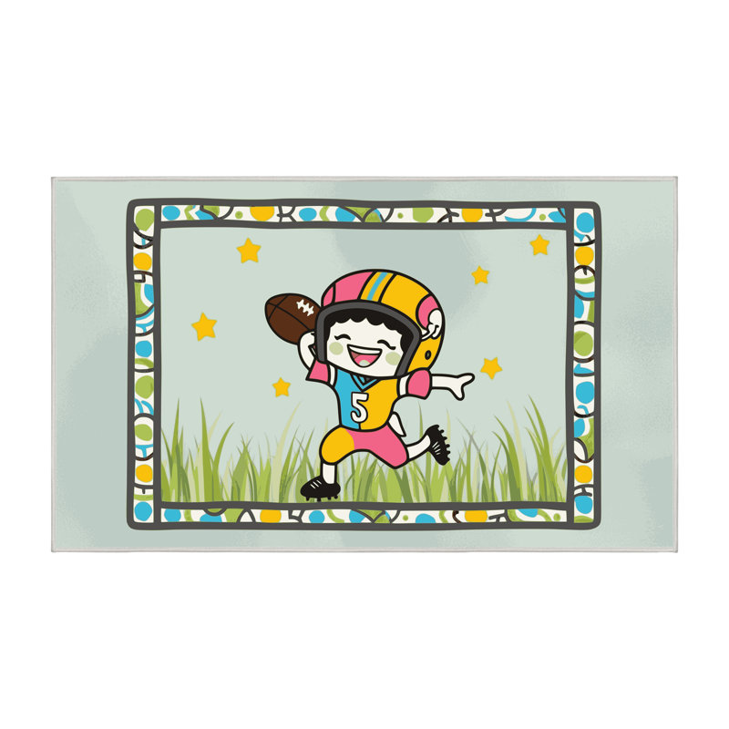 Tapis de football pour enfants Zoomie, Rectangle 7 pi x 9 pi