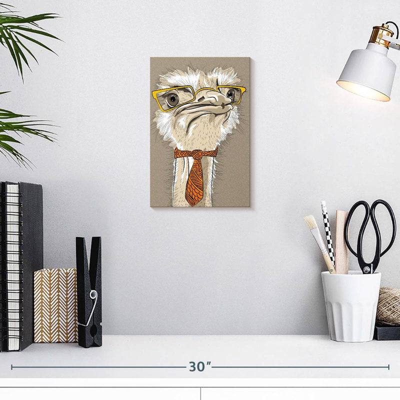 Brampt Nerdy Ostrich, 12" H x 8" W
