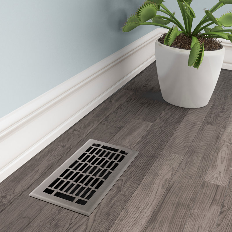 Registre de plancher Geneva, L 10 po x l 4 po x H 1,31 po, Nickel brossé