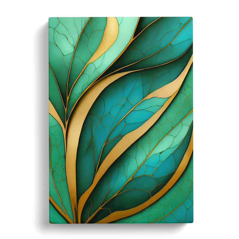 Janni Ivy Leaf Expressionism Style Vol.2 - Wrapped Canvas Print, 50cm H x 35cm W x 3cm D