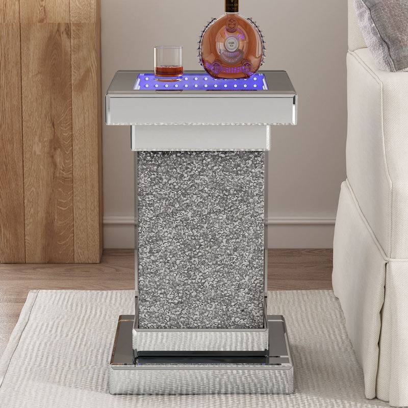 Mirrored End Table