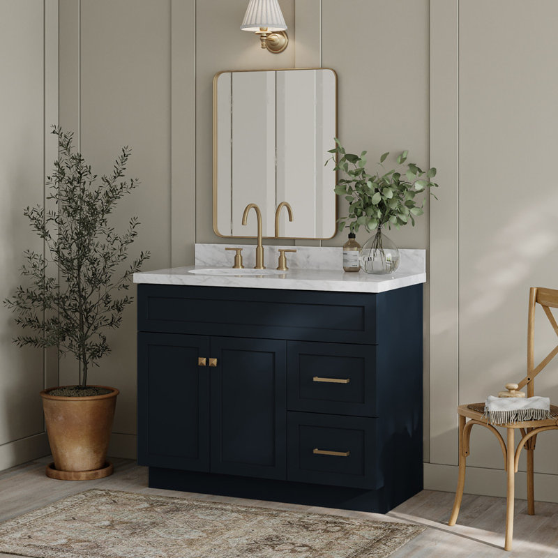 Base de meuble-lavabo double 42 po Paulla, Bleu minuit