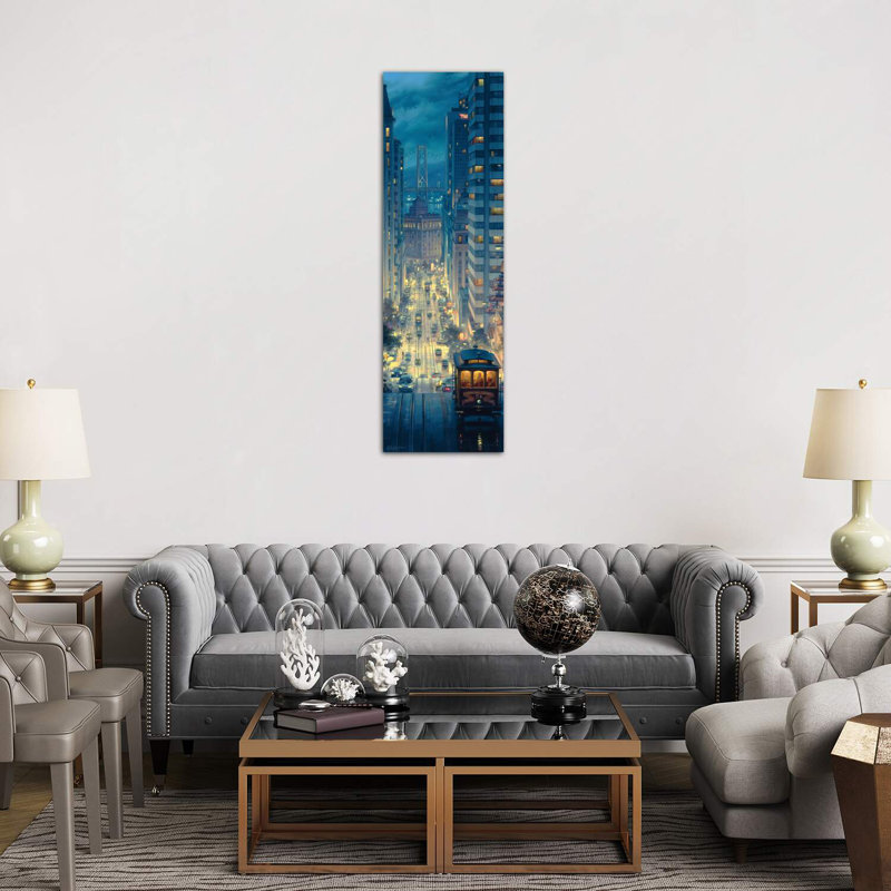 «Light Canyon» par Evgeny Lushpin - Estampe numérique sur toile tendue avec châssis panoramique, L 20 po x H 60 po x P 1,5 po