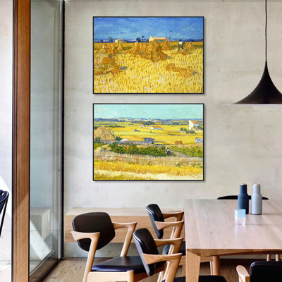 Reproduction d'art encadré sur toile, ensemble de 2 pièces par Vincent Van Gogh