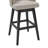 Micky Swivel Counter or Bar Height Bar Stool with Footrest in Fabric and Espresso Wood-1304908906-1304409947