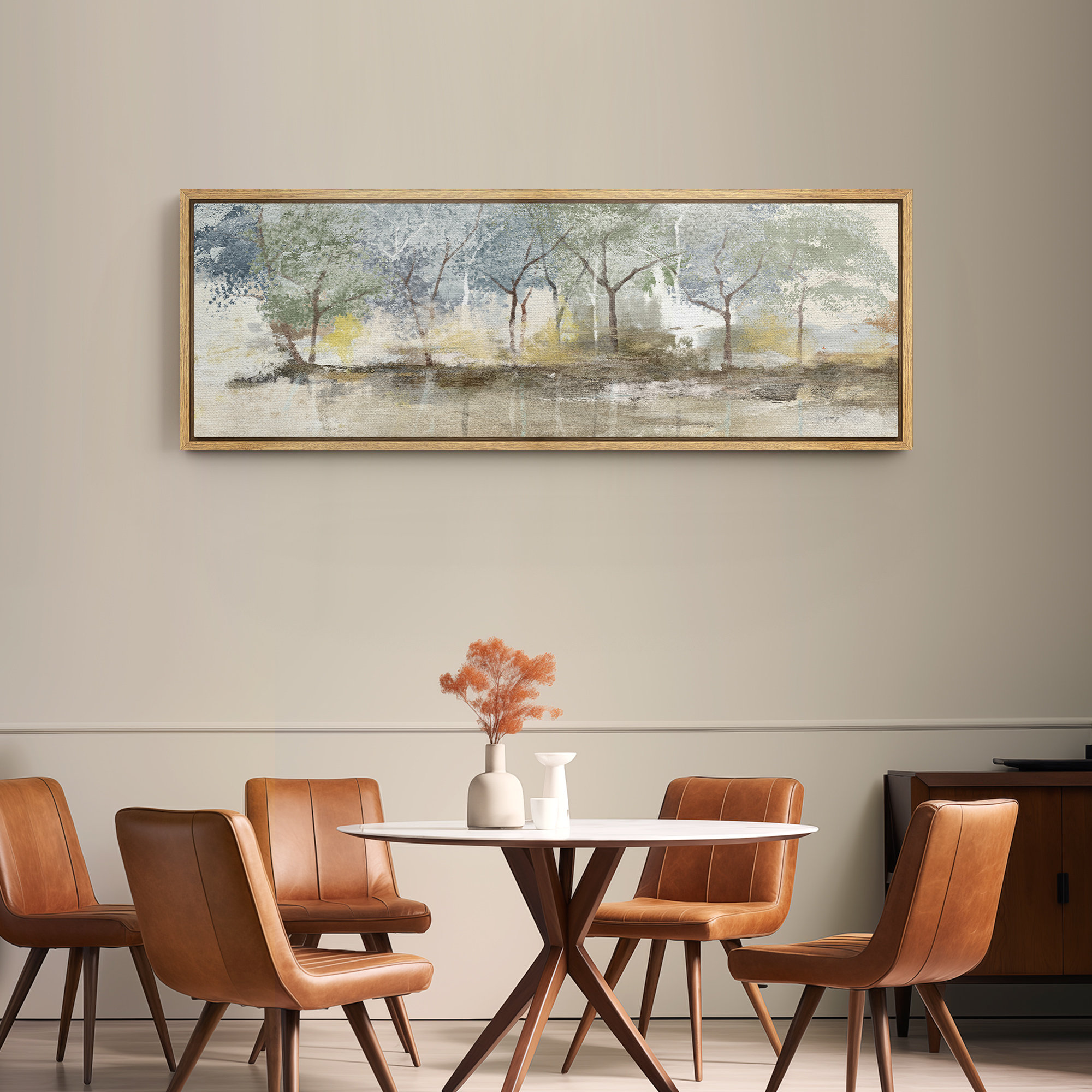 wall26 Rustic Abstract Forest Landscape Extra Large Framed Wall Art ...