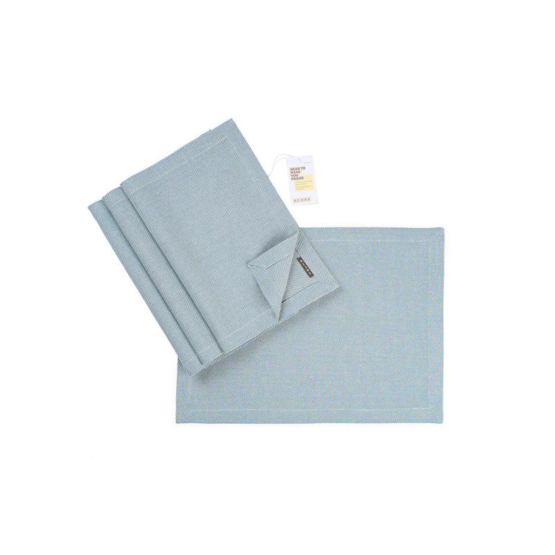Napperons en coton, Rayé bleu