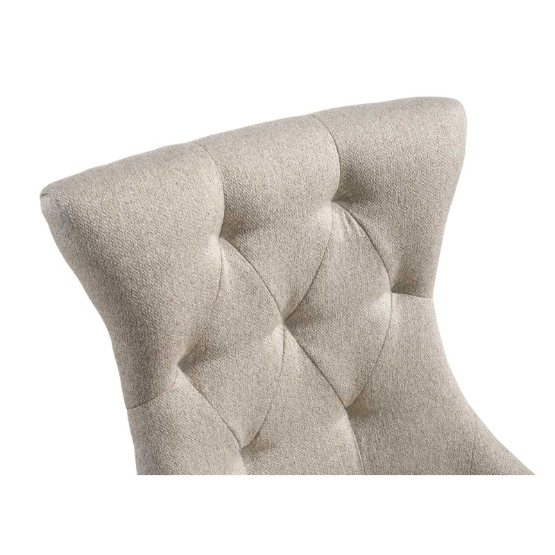 Chaise d'appoint rembourrée en tissu capitonné Rufus