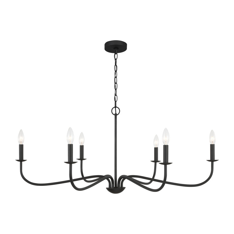 Abells Six Light Chandelier from Generation Lighting , Midnight Black