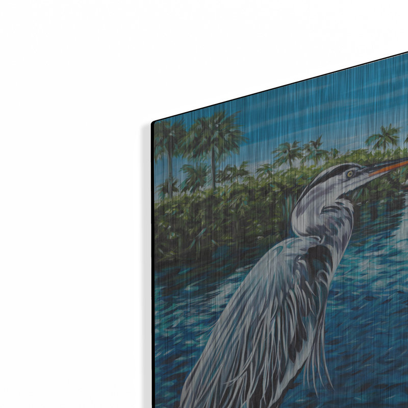 «Peaceful Heron I» par Carolee Vitaletti, H 16 po x l 12 po