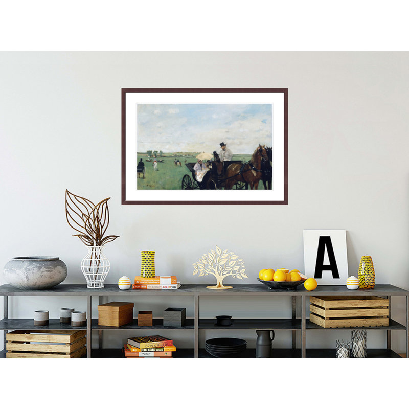 «At the Races in the Countryside» par Edgar Degas, impression giclée encadrée, H 29,04 po x l 41,5 po