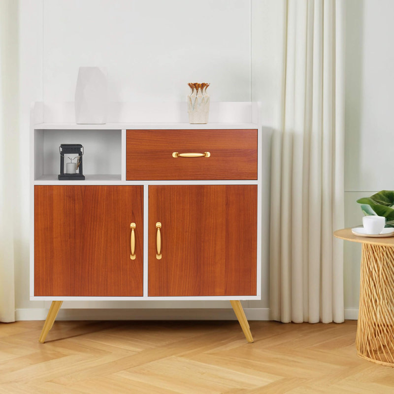 Buffet de 31,5 po de largeur avec tiroir, 2 armoires et armoire à fermeture en douceur