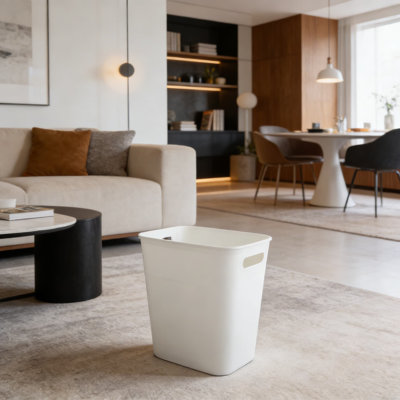 Poubelle rectangulaire de 3,5 gallons, poubelle en plastique durable pour la salle de bain, la cuisine, le bureau, la salle de lavage et les petits espaces