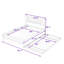 Lit plateforme double en bois avec lit gigogne simple réglable et tête de lit-995619894