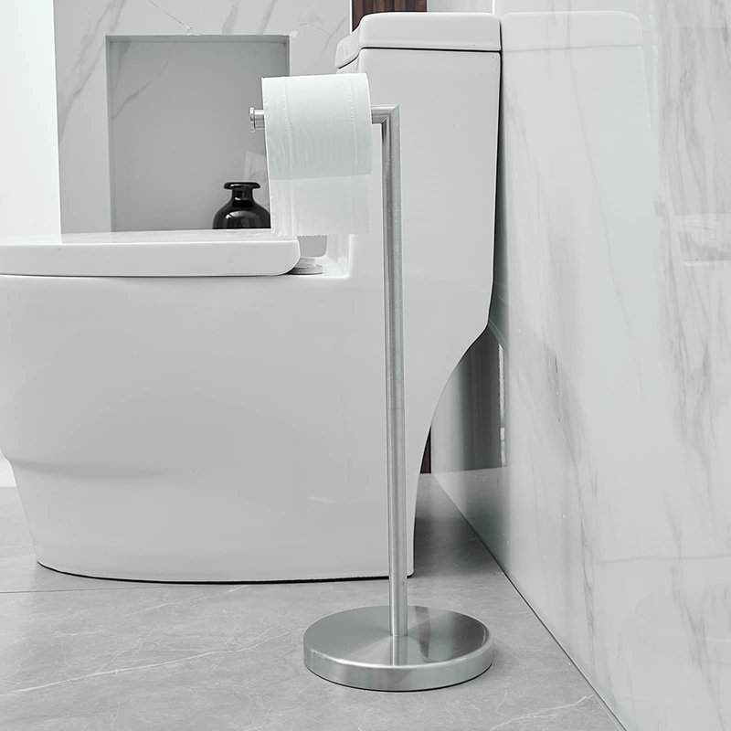 Porte-papier hygiénique sur pied, Argent