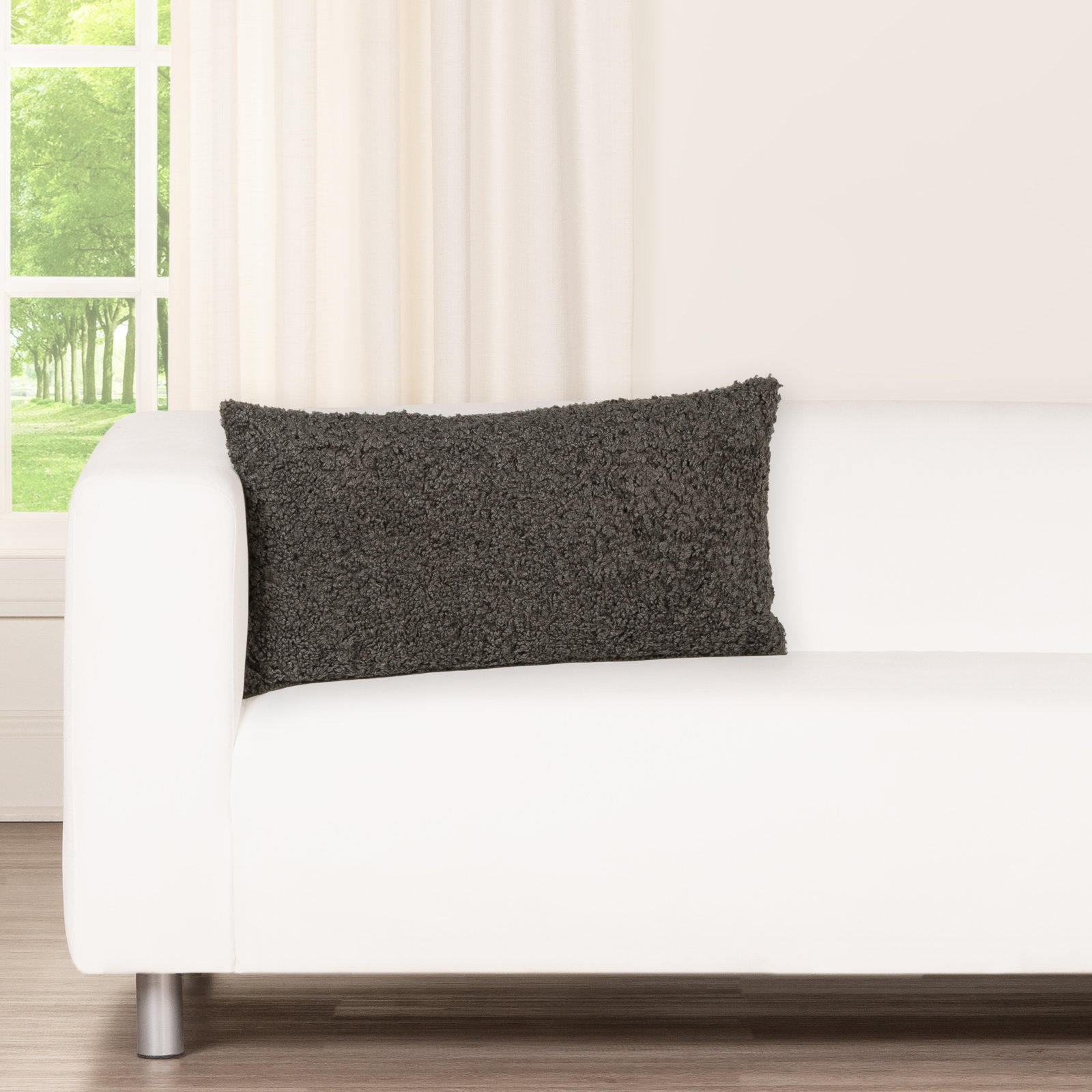 Tiffany Honey 20" x 20" Throw Pillow, Gray, Polyester, 
Rectangle 14"H x 26"W