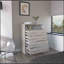 L Commode 4 tiroirs, plateau supérieur, 1 tablette ouverte - gris clair / blanc-1473260177
