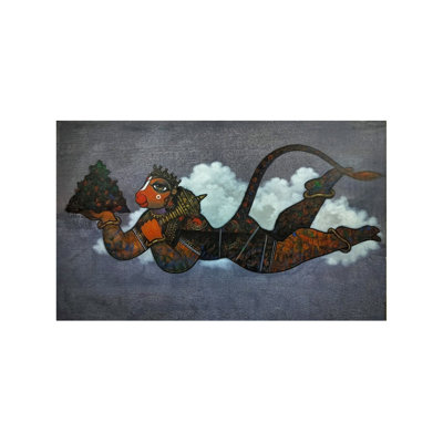 Pawan Putra Hanuman | Acrylic On Canvas | By Ramesh Gujar