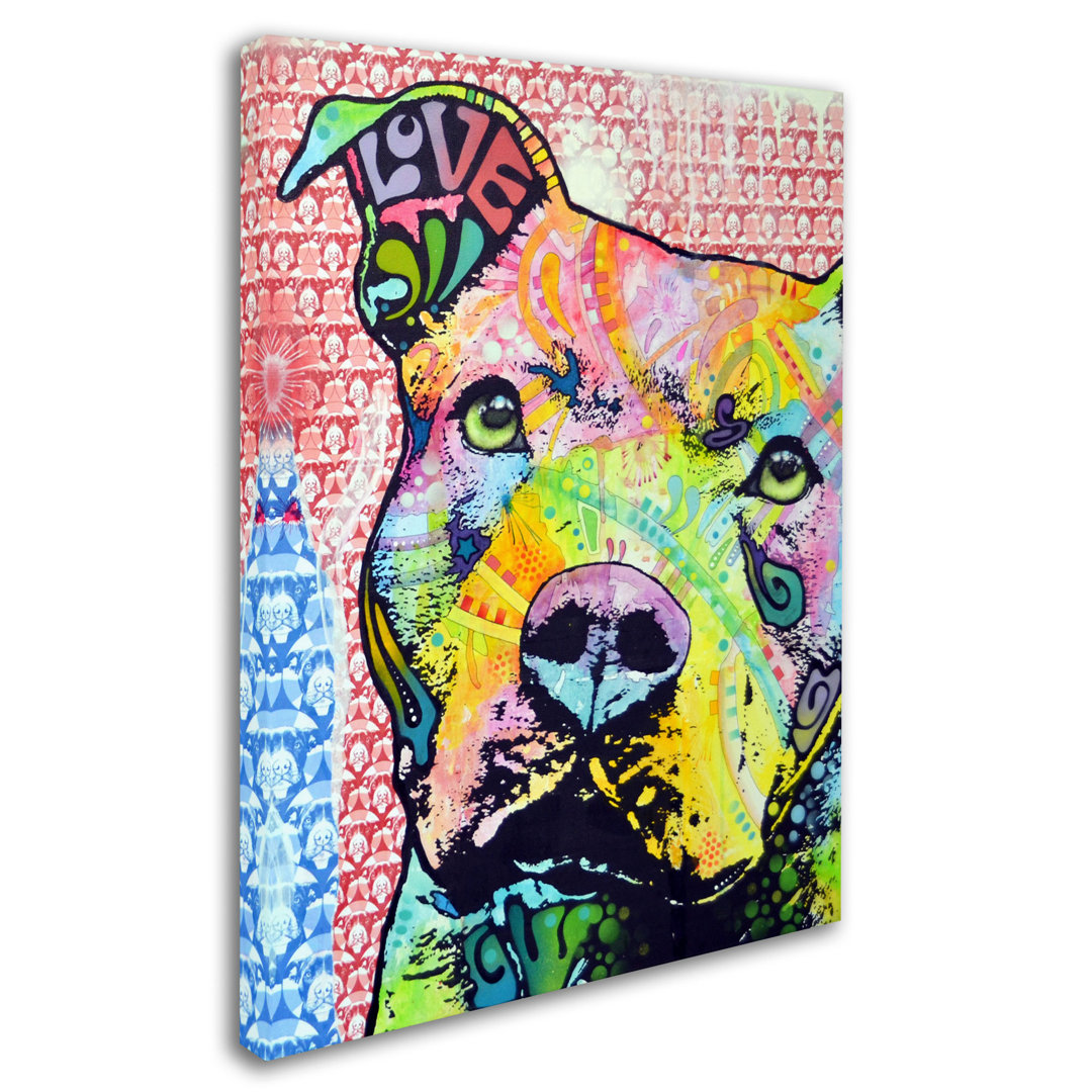 'Thoughtful Pitbull II' - Wrapped Canvas Print Ebern Designs 