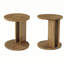 Table de bout ronde en bois massif 19,68 ", table d'appoint en C à 2 niveaux avec tablette de rangement ouverte pour le salon, ensemble de 2-122040341