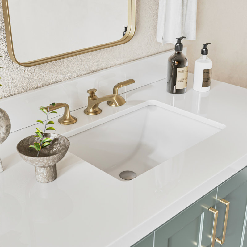 Ensemble de meuble-lavabo simple 43 po Moille, Forme rectangulaire, Vert rétro