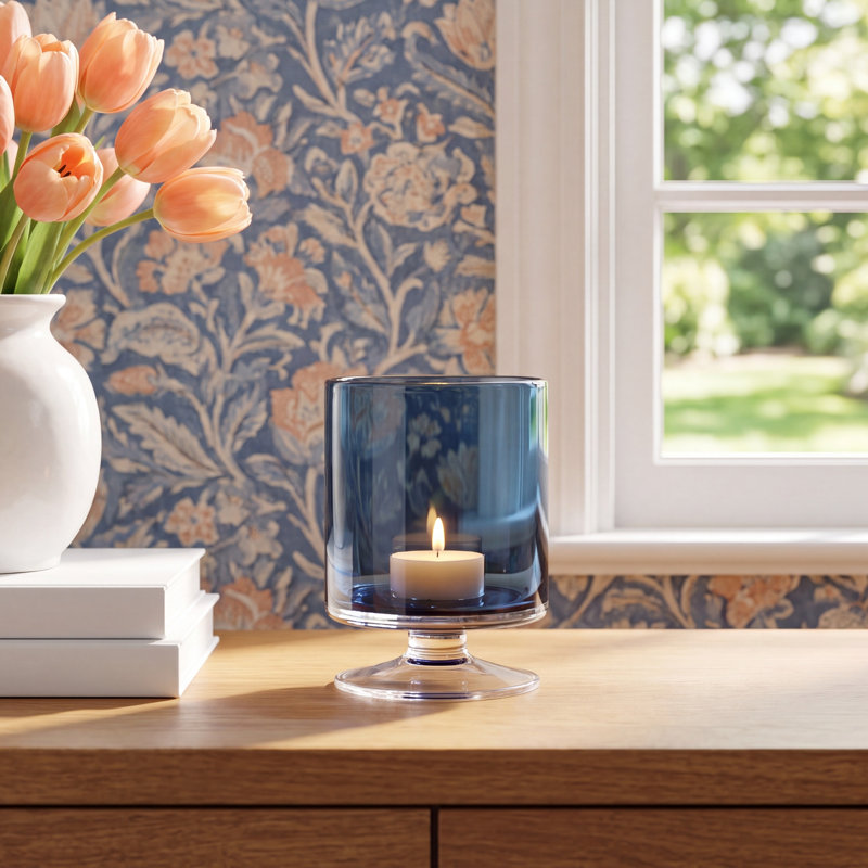 Pottsville Osmin Glass Hurricane, 6" H x 4.5" W x 4.5" D